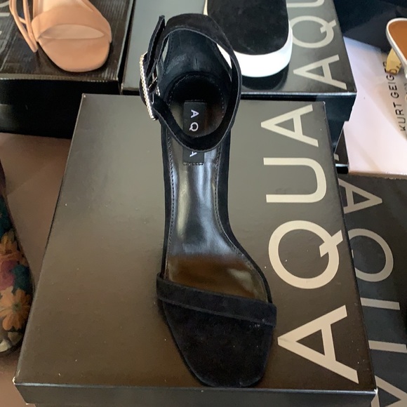 AQUA WOMENS BLAIR SUEDE STILETTO DRESS HEELS - Picture 5 of 6